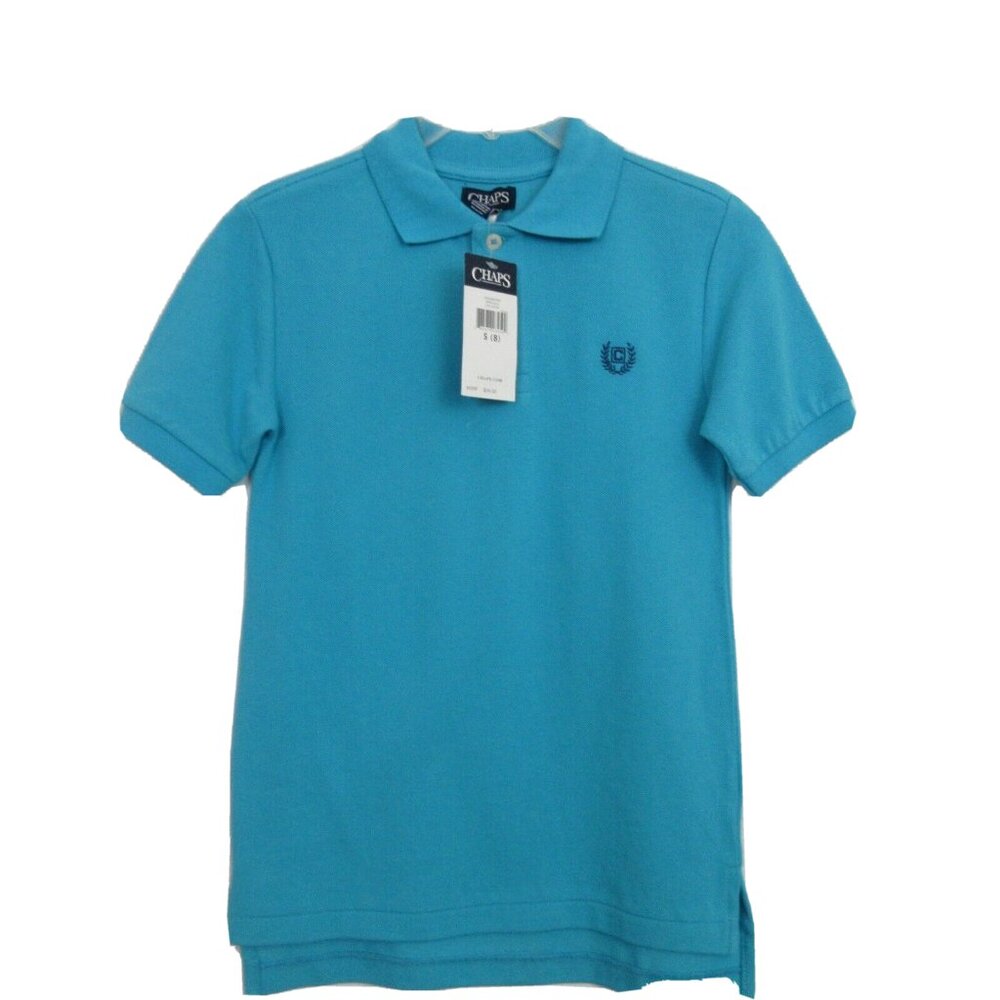 VTG Chaps Men’s Collared Short Sleeve Polo Shirt Sz Small (8) Blue 100% Cotton